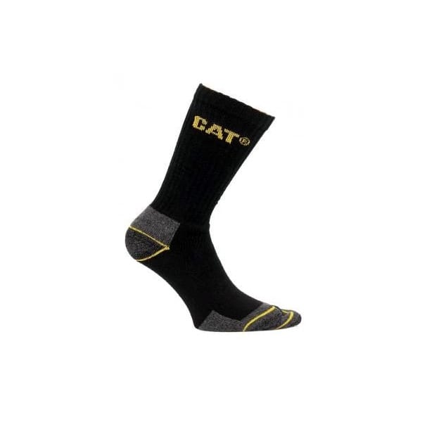 CAT CREW 3 PACK Mens Boot Socks Black STB STB