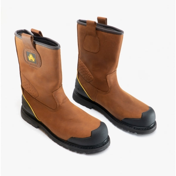 Amblers Safety FS223 Mens Leather Rigger Safety Boots Brown STB