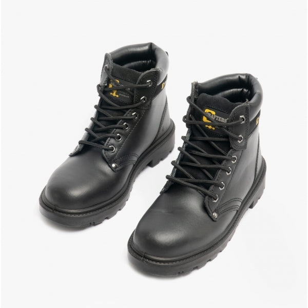 Grafters Men's Steel Toe Safety Boots – Leather Hiker Style, Ankle High, Honey (UK Sizes 4-16)