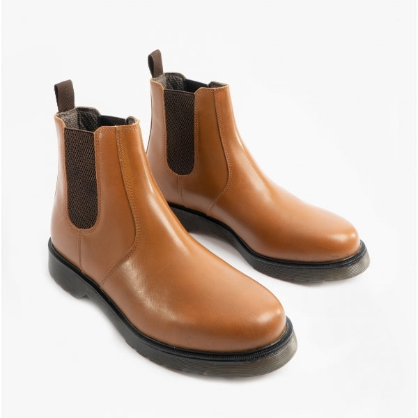 STB ELLIS Unisex Leather Air Cushioned Dealer Boots Tan
