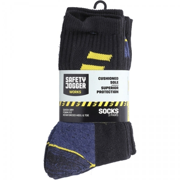 Safety Jogger SJ Unisex 3 Pack Socks Black