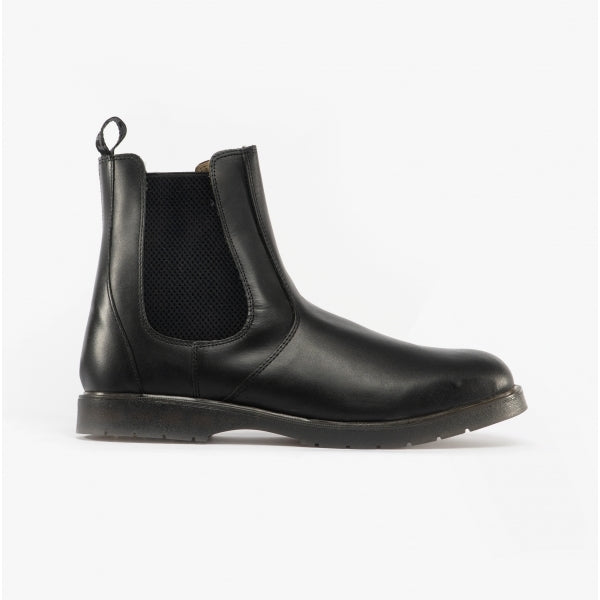 Grafters M186A Unisex Leather Gusset Chelsea Boots Black