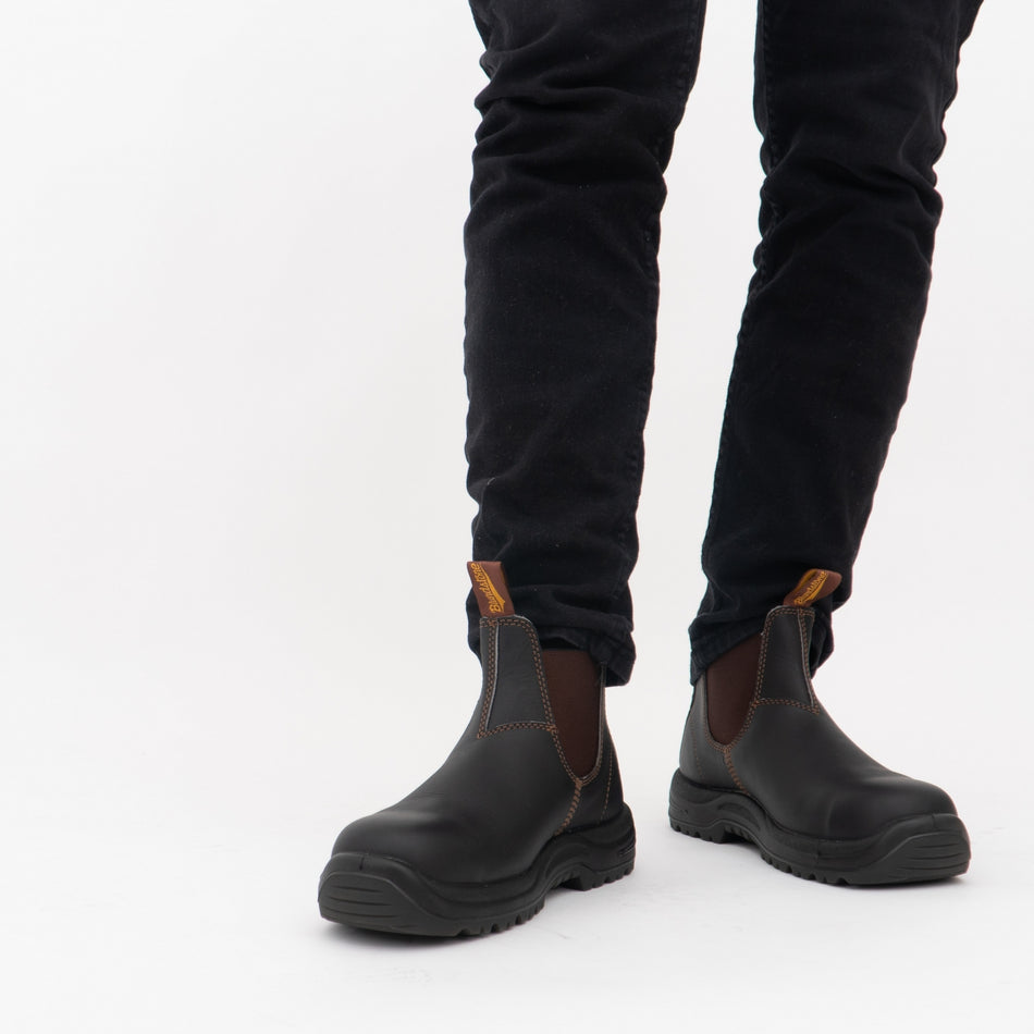 Blundstone 192 Unisex Leather Dealer Safety Boots Stout Brown