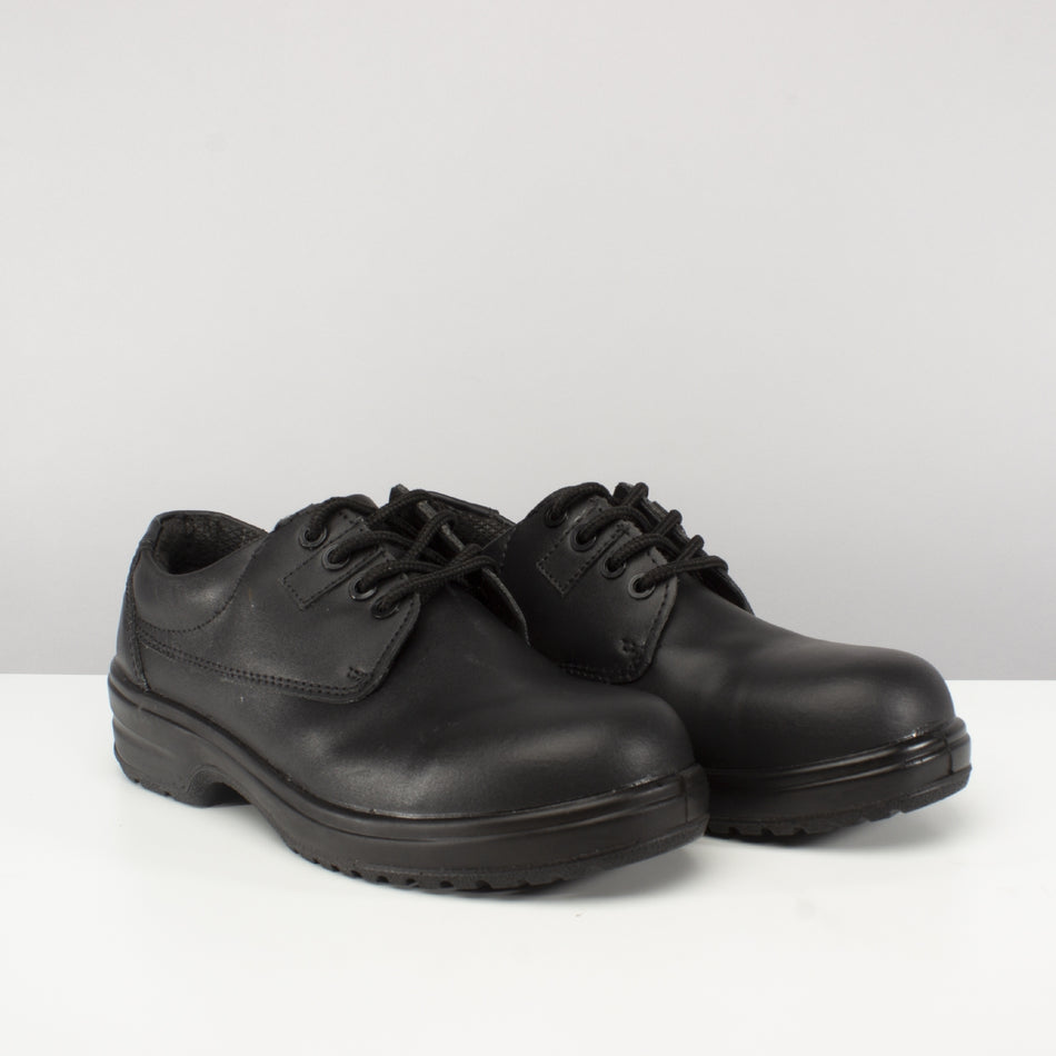 FS121C Womens Leather Safety Shoes Black