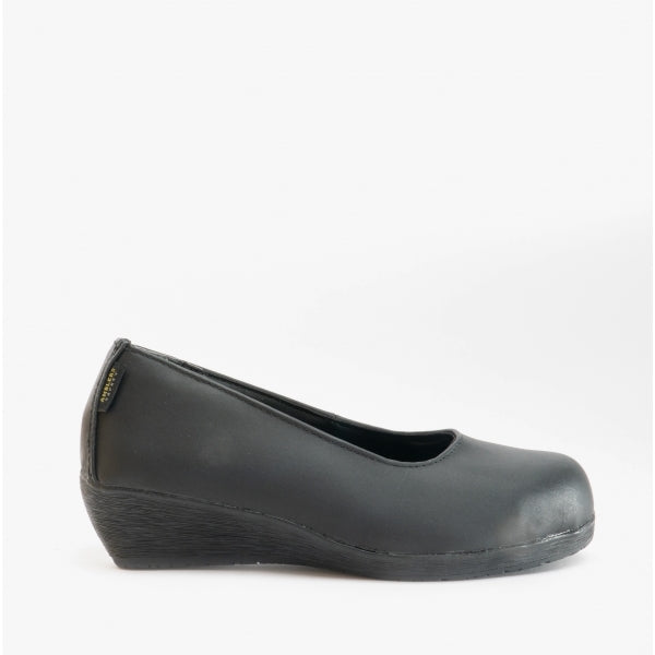 FS107 Womens Leather Safety Shoes Black