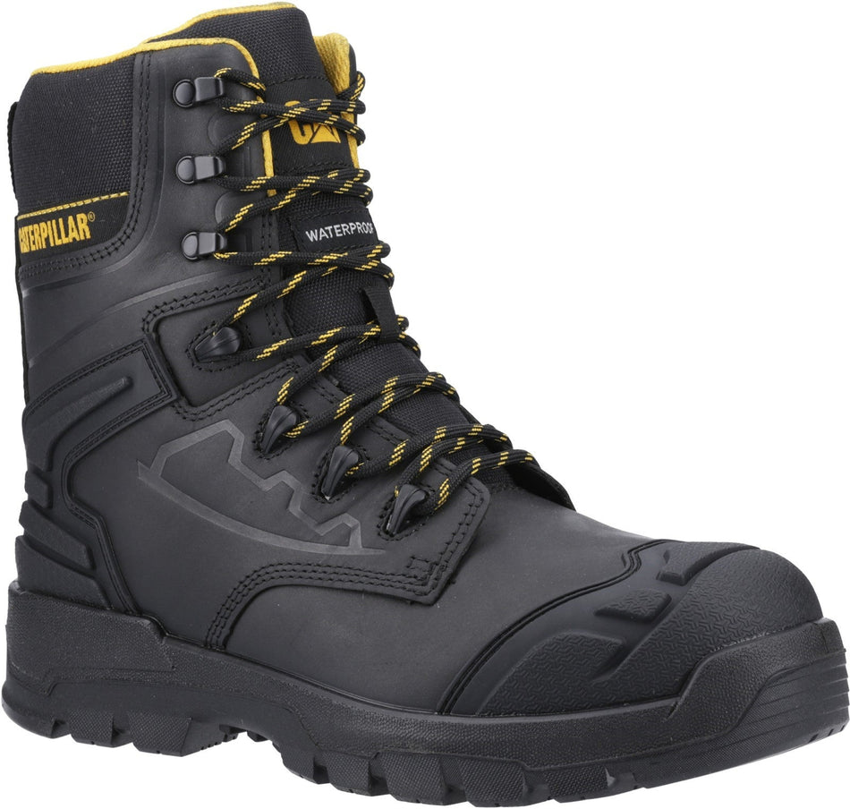 CAT STRIVER XL 8 Mens Waterproof Side Zip Hiker Safety Boots Black/Yellow