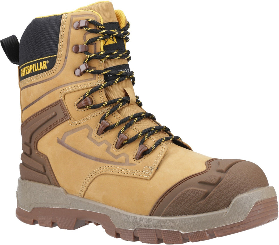 CAT STRIVER XL 8 Mens Waterproof Side Zip Hiker Safety Boots Honey