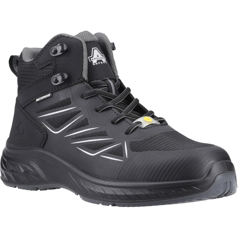 Amblers Safety AS710C Unisex Waterproof Comp. Toe Safety Hiker Boots Black