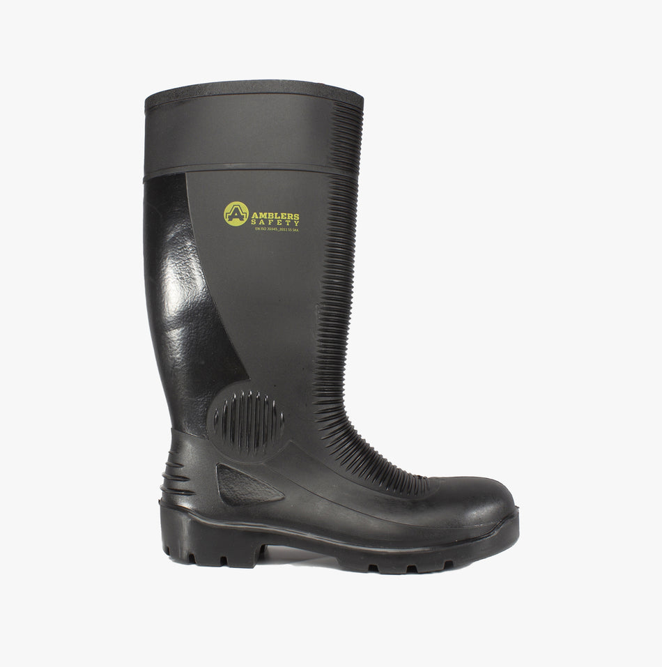 Amblers Safety FS100 Unisex Safety Boots Wellington Black