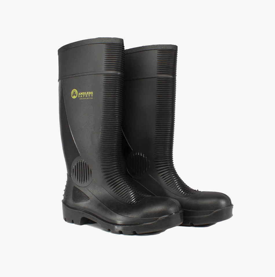 Amblers Safety FS100 Unisex Safety Boots Wellington Black