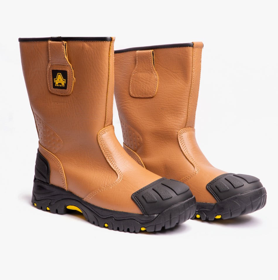 Amblers Safety FS143 Mens Leather Rigger Safety Boots Tan