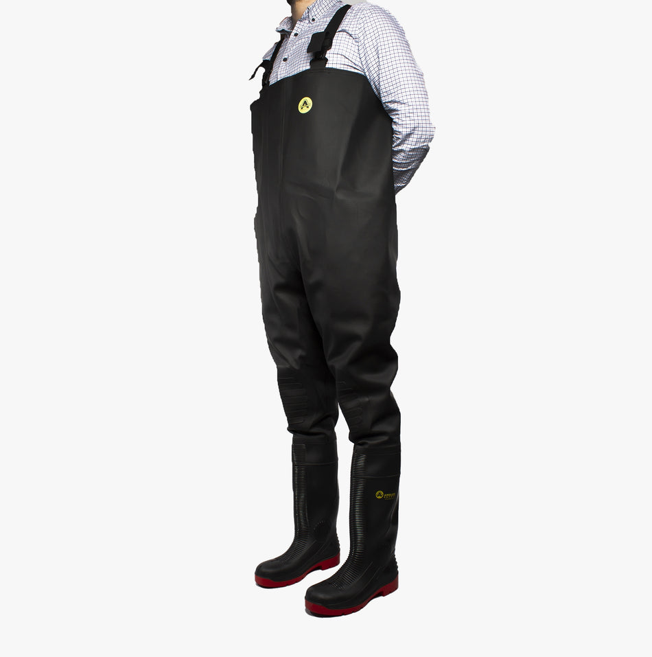 Amblers Safety DANUBE Unisex Safety Waders Black/Red