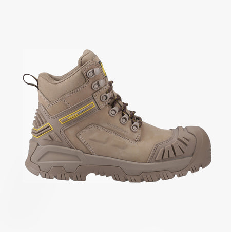 Amblers Safety MARY Womens Safety Boots Stone side view highlighting comfort and safety features.
