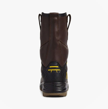 Apache AP305 Unisex Rigger Boots Brown, back view showing leather upper and pull-on design.