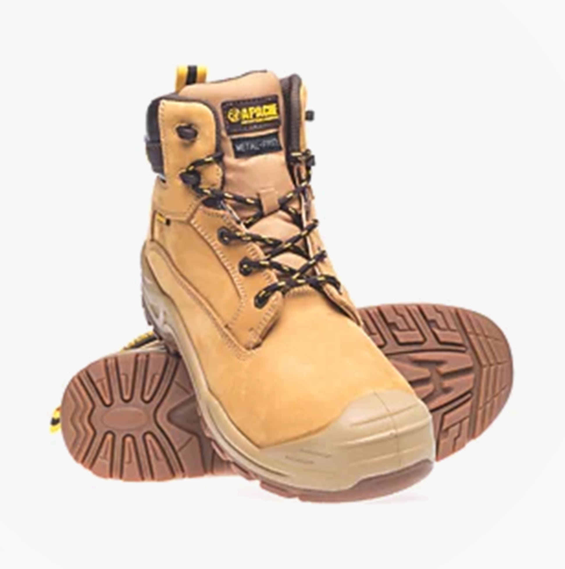 Apache ARIZONA Unisex Boots Honey side view with lace-up design and rubber sole features.