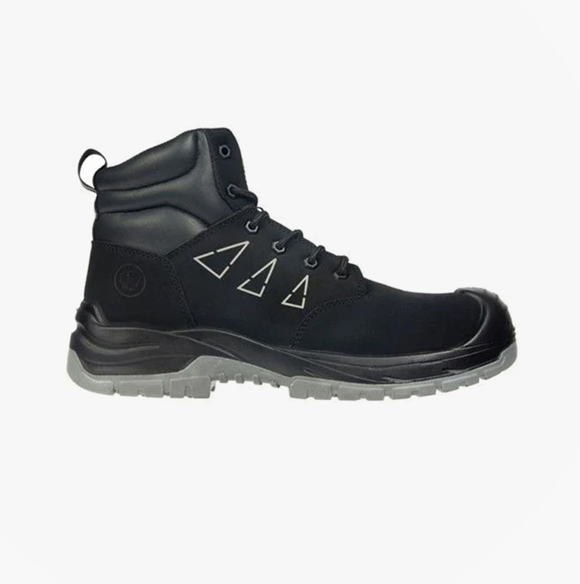 Apache ARMSTRONG Unisex Boots Black side view showcasing safety features and sleek design.