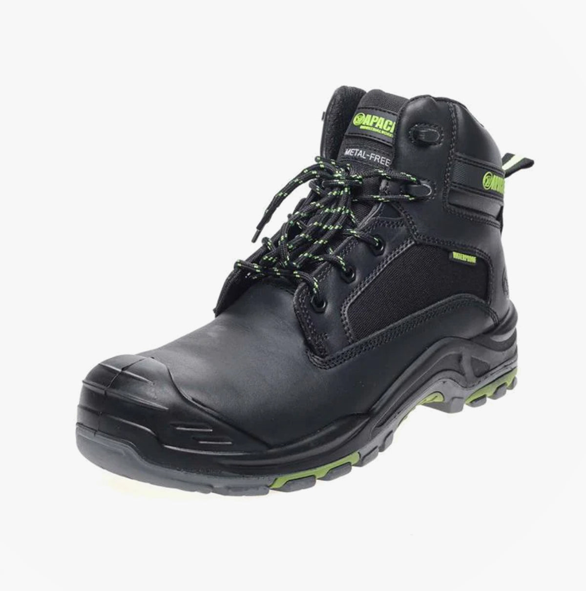 Apache DAKOTA Unisex Boots Black side view showcasing lace-up closure and comfort features.