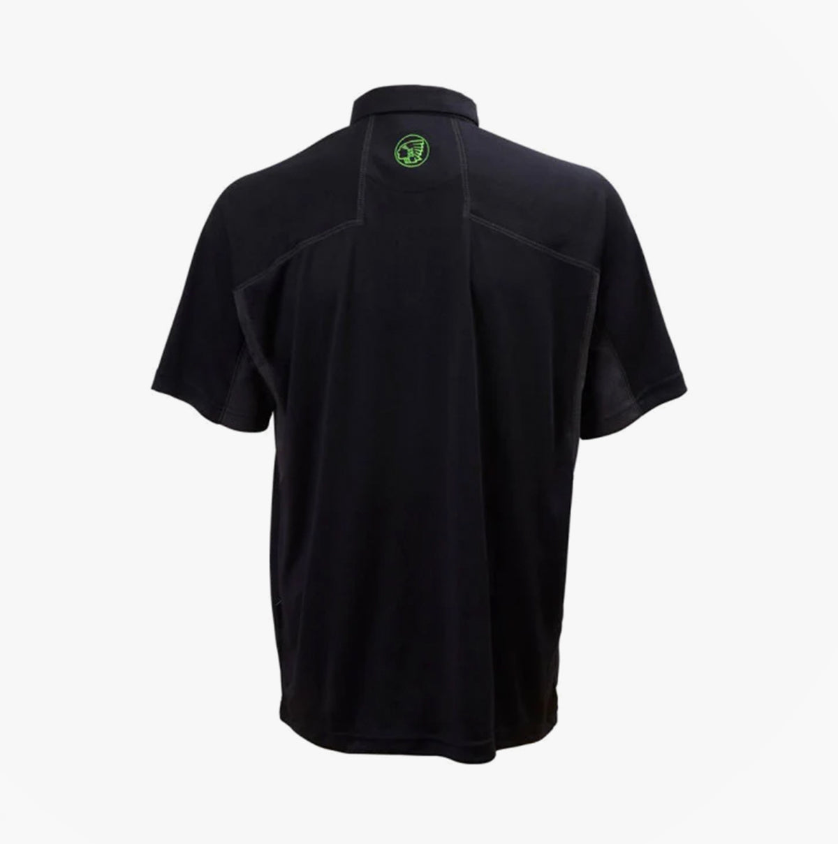 Apache LANGLEY Mens Polo Shirt Black Grey back view showcasing the stylish design and brand logo.