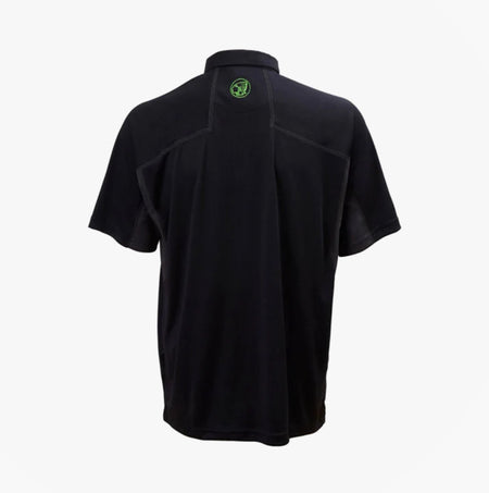 Apache LANGLEY Mens Polo Shirt Black Grey back view showcasing the stylish design and brand logo.