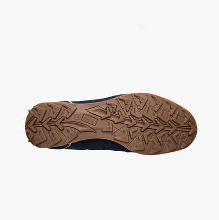 Bottom view of Apache STRIKE Mens Trainers Navy showcasing the rubber outsole pattern.