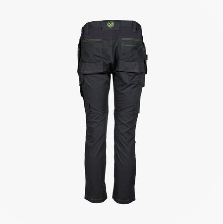 Apache SUDBURY Mens Trousers Black back view showing cargo pockets and slim fit design.