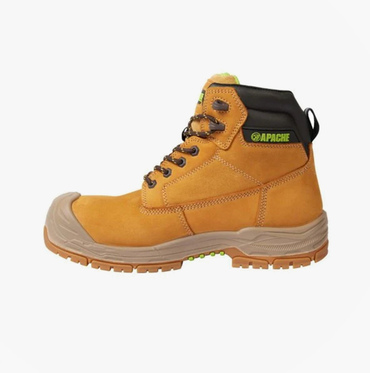 Apache THOMPSON Unisex Boots Wheat side view featuring lace-up design and rubber sole.