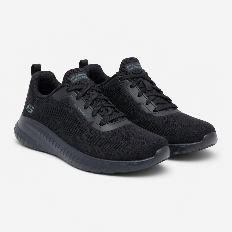 Skechers Work 108247WE Squad Chaos - Awoa Womens Slip Resistant Work Trainers Black