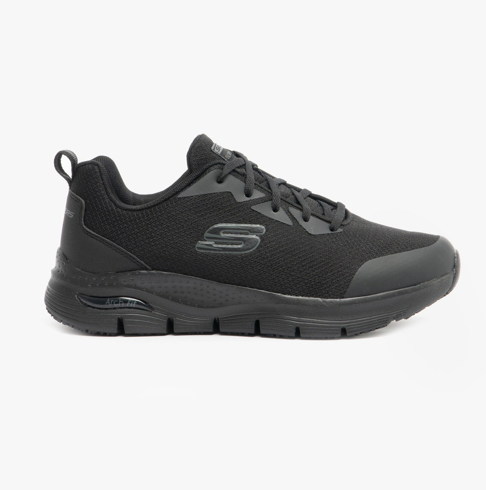 Skechers Work 108019EC Arch Fit SR Womens Slip Resistant Work Trainers Black