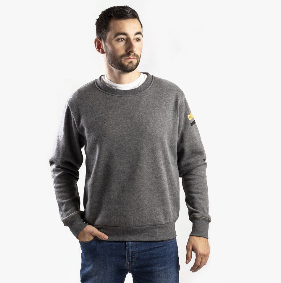 CAT ESSENTIALS CREW NECK Mens Cotton/Fleece Jumper Dark Grey