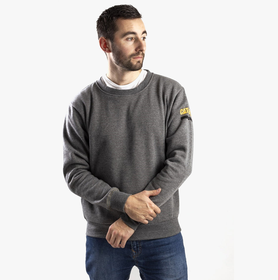 CAT ESSENTIALS CREW NECK Mens Cotton/Fleece Jumper Dark Grey