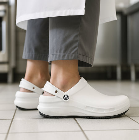 Crocs At Work BISTRO Unisex Slip-Resistant Work Clogs White STB