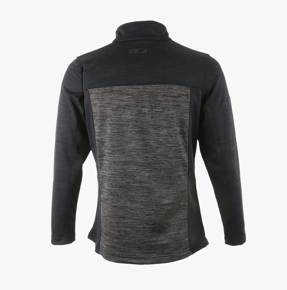 Dewalt CHARLOTTE Womens Sweatshirt Grey Black back view featuring funnel neck collar and stretch fabric.