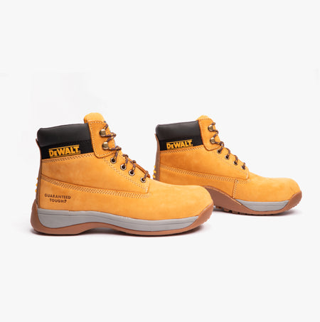 Dewalt APPRENTICE Unisex Boots Honey side view showcasing nubuck upper and rubber sole features.