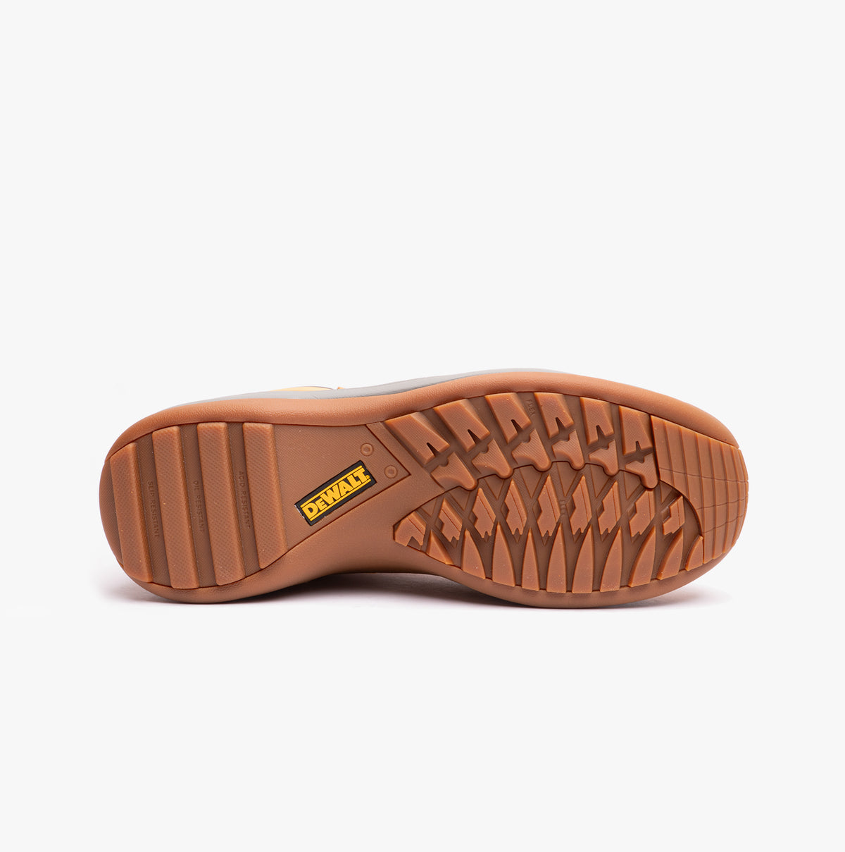 Dewalt APPRENTICE Unisex Boots Honey sole view, showcasing rubber material and slip-resistant tread design.