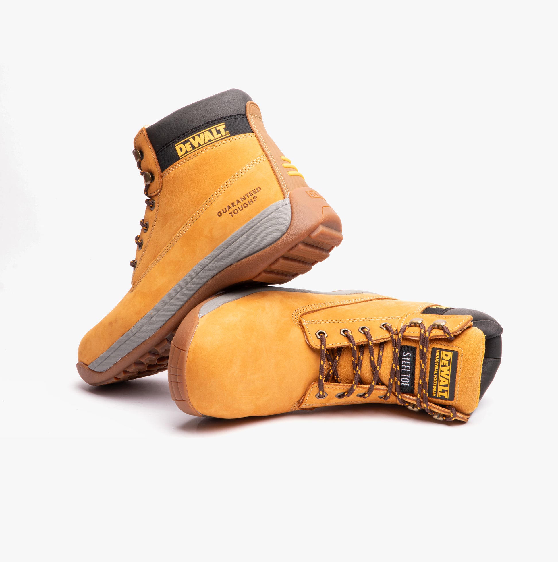 Dewalt APPRENTICE Unisex Boots Honey side view and angled view highlighting features and safety design.