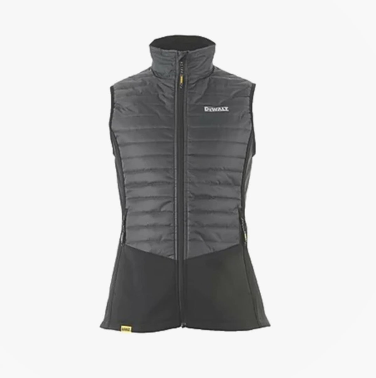 Dewalt FLORENCE Womens Gilet Grey Black front view, zip closure, lightweight polyester with 2 zipped pockets.