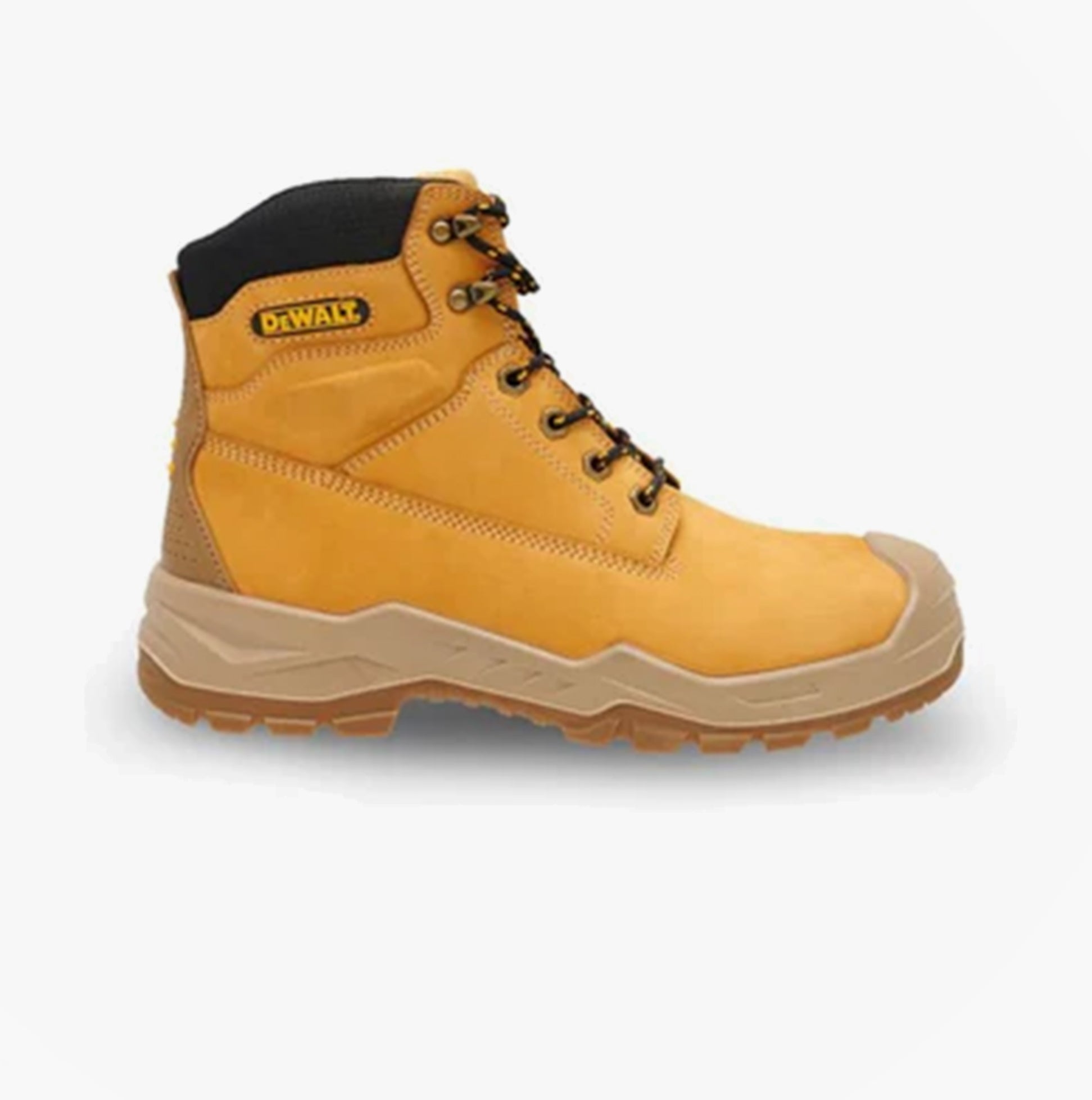 Dewalt JAMESTOWN Mens Boots Wheat side view featuring leather upper, lace-up closure, and rubber sole.