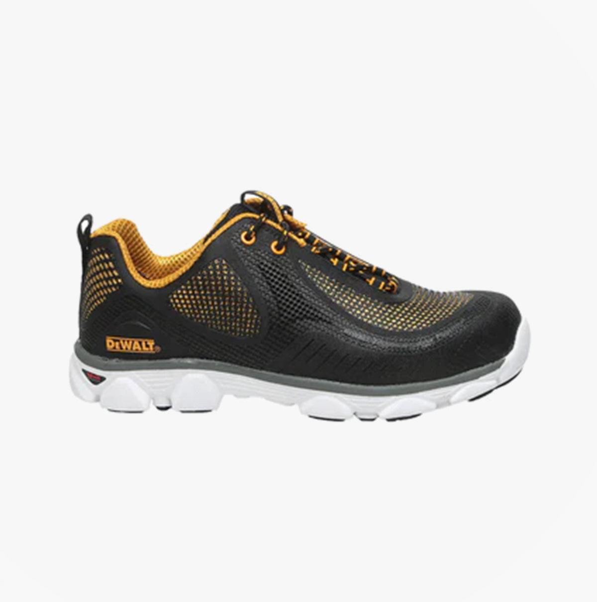 Dewalt KRYPTON Mens Trainers Black side view featuring synthetic material and rubber sole.