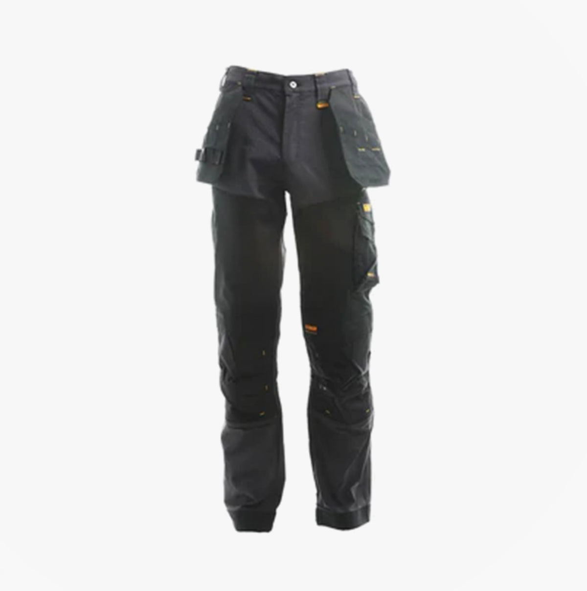 Dewalt MEMPHIS Mens Trousers Grey front view highlighting padded pockets and 4-way stretch fabric.