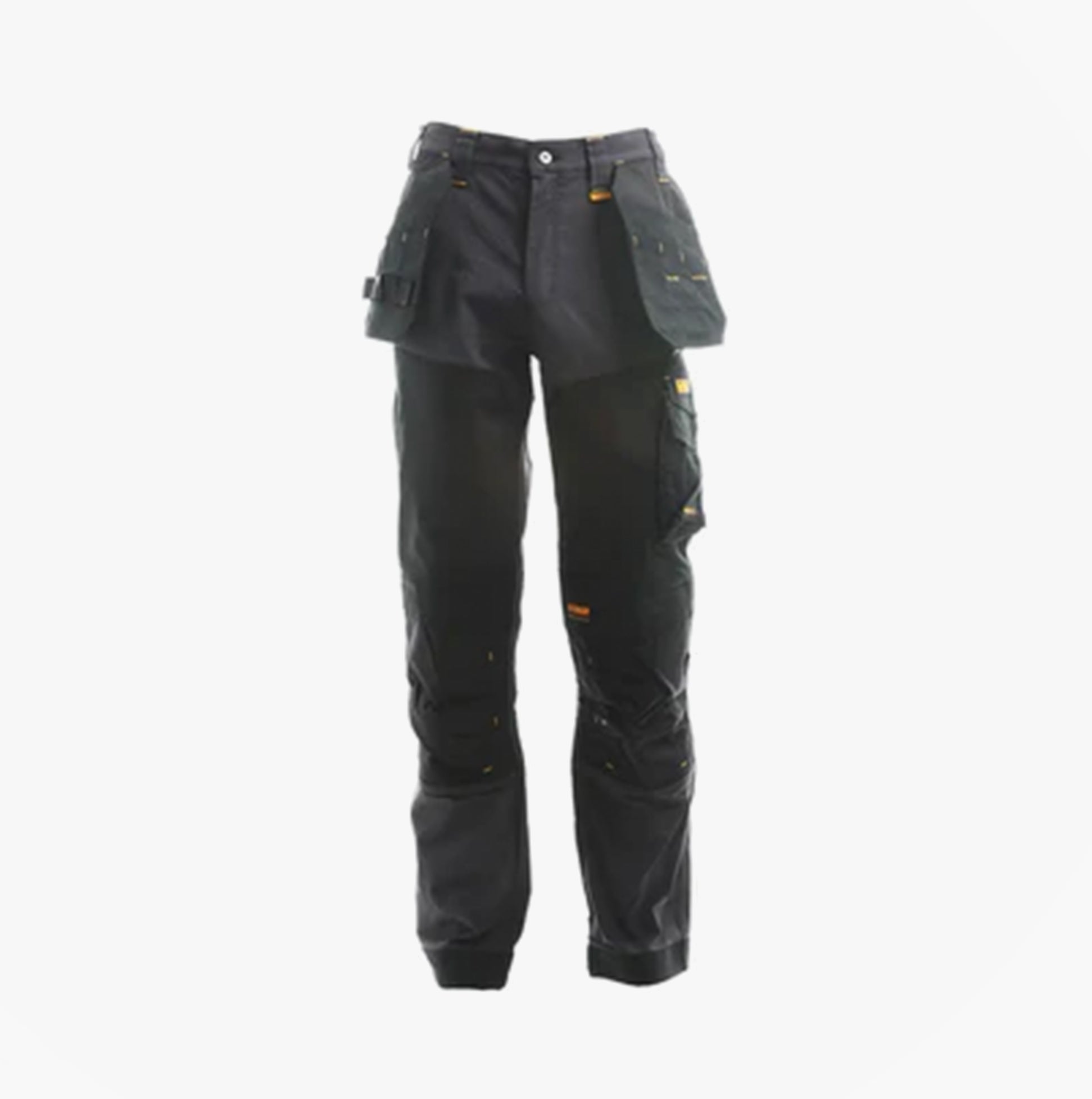 Dewalt MEMPHIS Mens Trousers Grey front view highlighting padded pockets and 4-way stretch fabric.