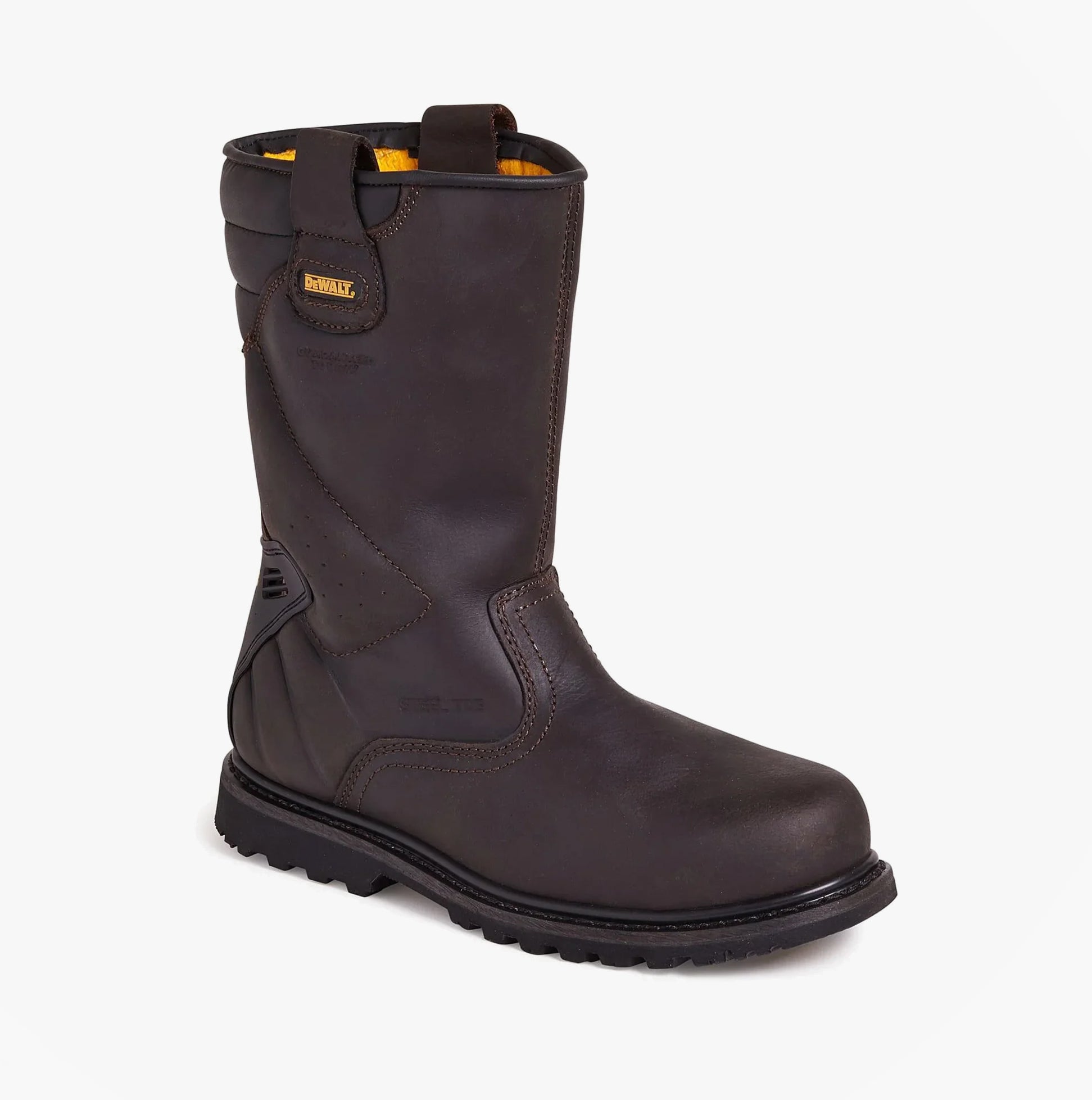 Dewalt RIGGER Unisex Boots Brown side view showcasing leather upper and rubber sole