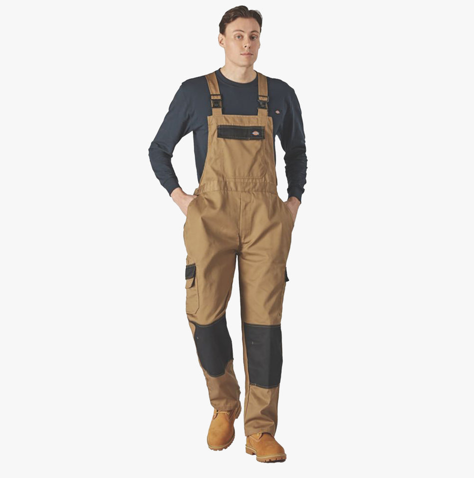 Dickies EVERYDAY Mens Bib & Brace Overall Khaki/Black