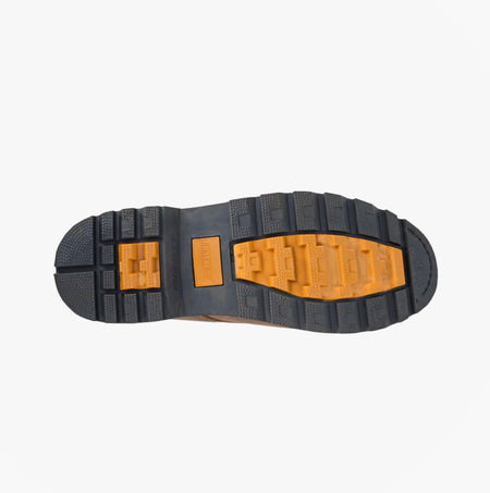 Grafters M538BY Mens Safety Boots Brown sole view showing durable rubber grip and traction features.