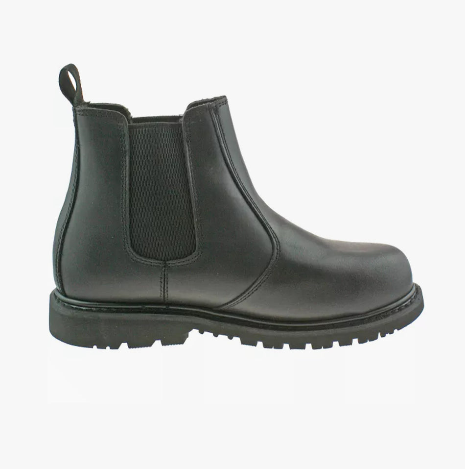Grafters M539A Unisex Leather Chelsea Safety Boots Black
