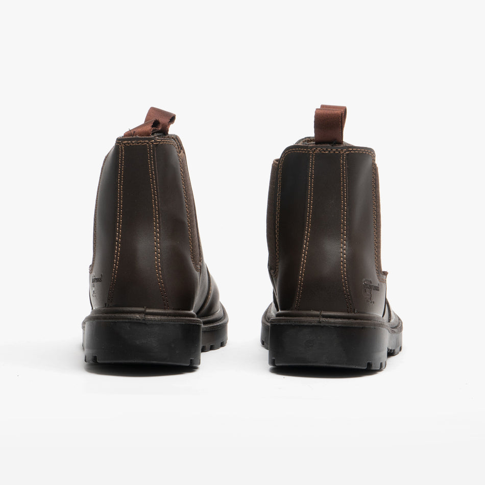Grafters GRINDER Unisex Leather Dealer Safety Boots Brown