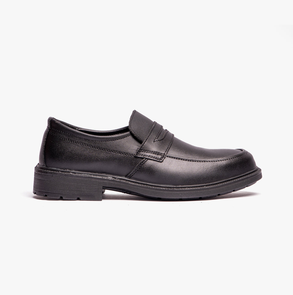 Grafters M895A Mens Leather Uniform Safety Shoes Black