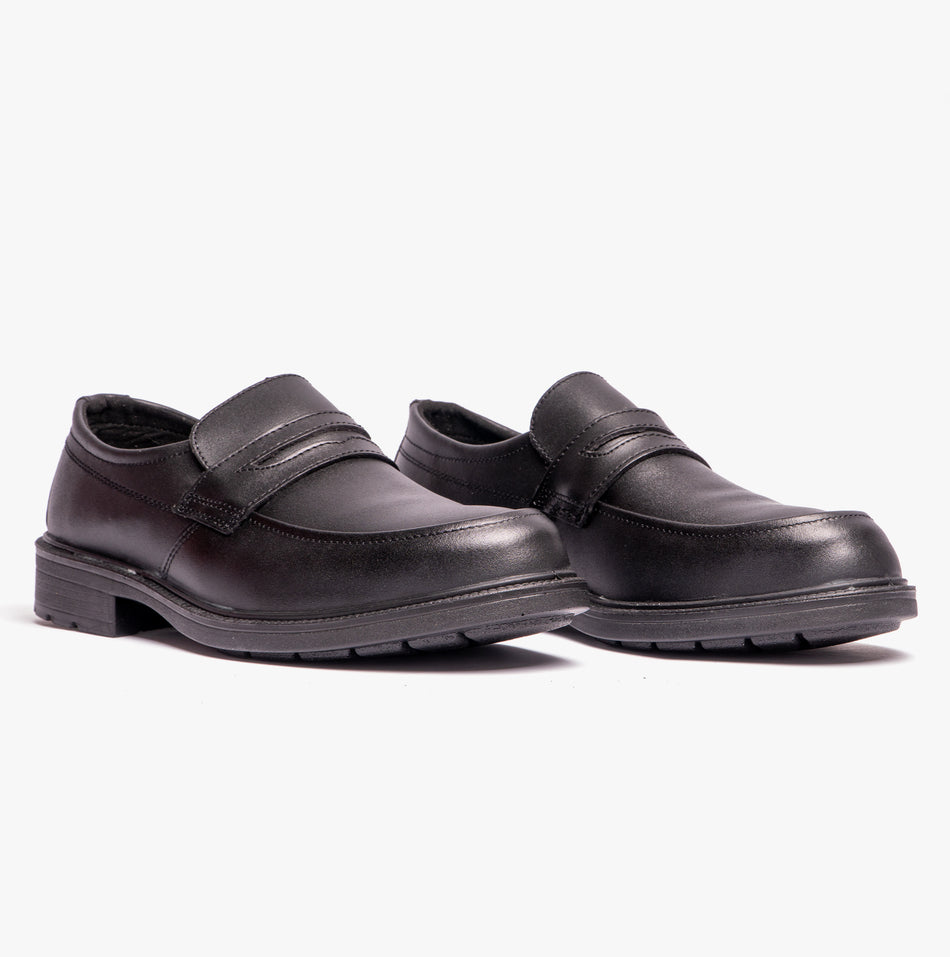 Grafters M895A Mens Leather Uniform Safety Shoes Black