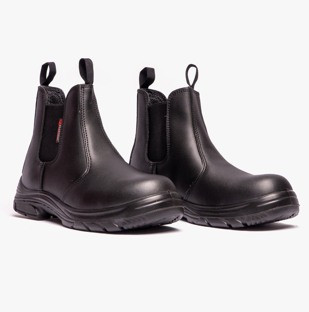 Grafters M9502A Mens Leather Super Wide Dealer Safety Boots Black