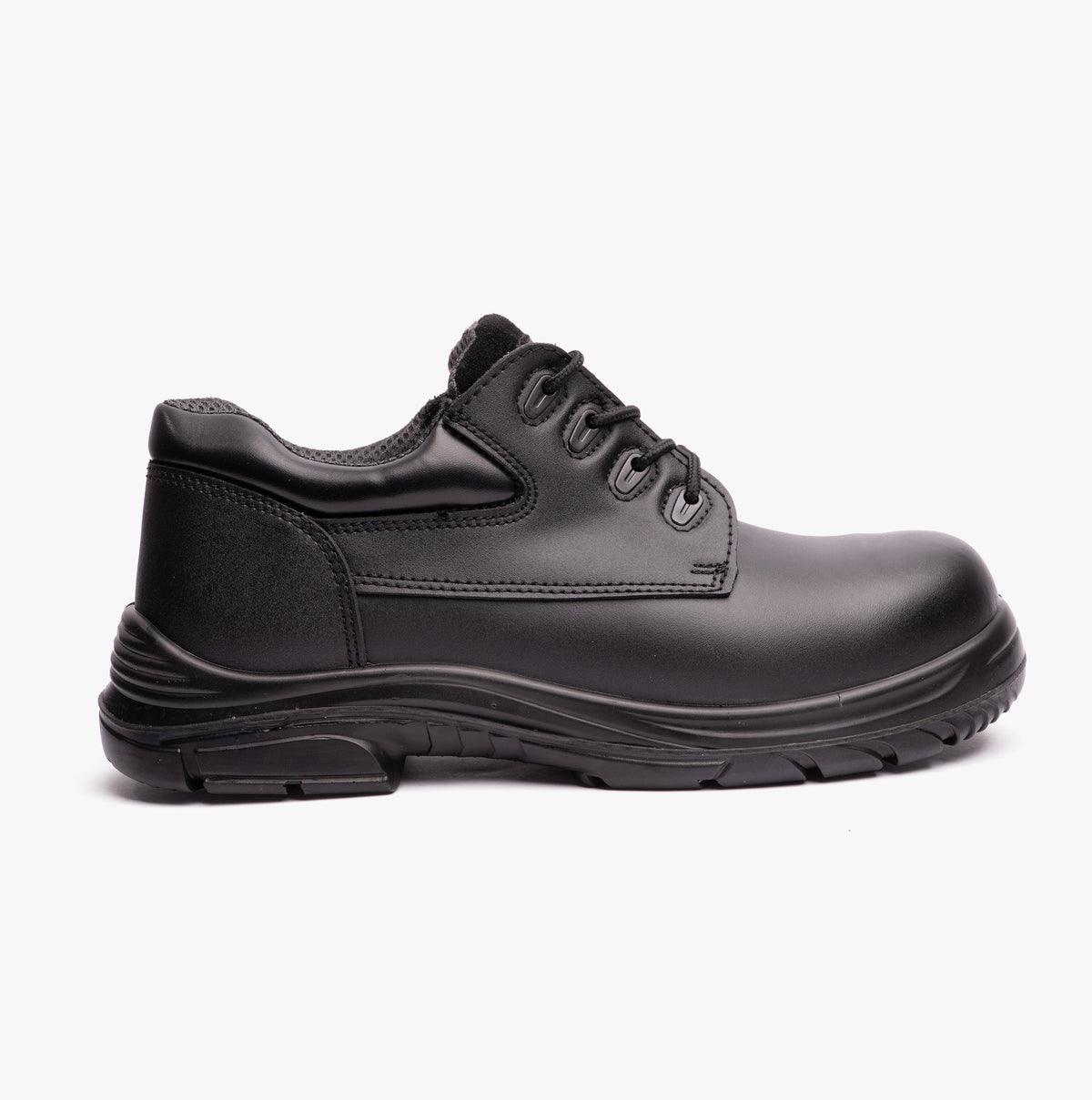 Grafters M9504A Mens Leather Super Wide Safety Shoes Black STB