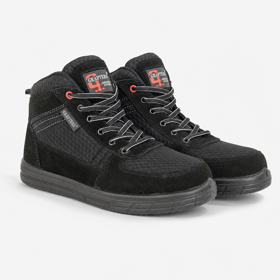 Grafters TERRY Unisex Sneaker Style Safety Boots Black